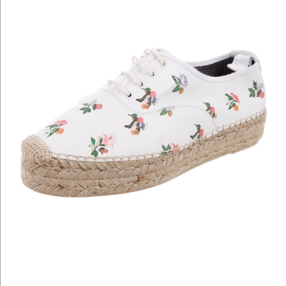 Saint Laurent Leather Flatform Espadrilles